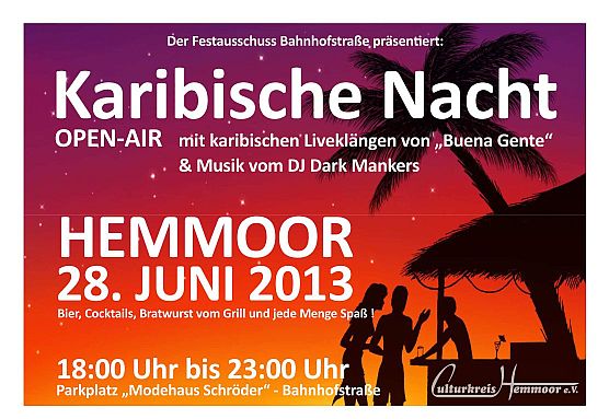 2. Karibische Nacht - Culturkreis Hemmoor - Plakatbild