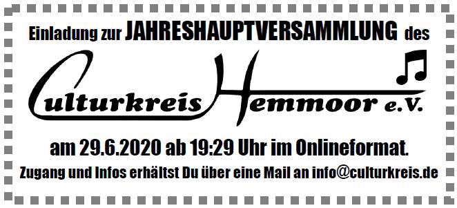 29.06.2020 – Jahreshauptversammlung (JHV)