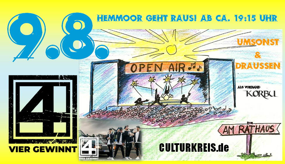 09.08.2025 – Open Air am Rathaus Hemmoor – Vier Gewinnt – Umsonst und Draußen!